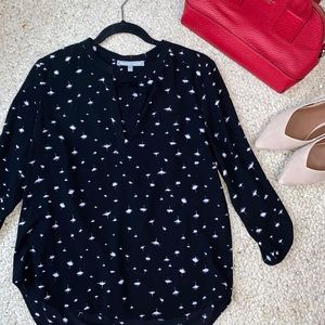 Daniel Rainn Long Sleeve Black & White Blouse